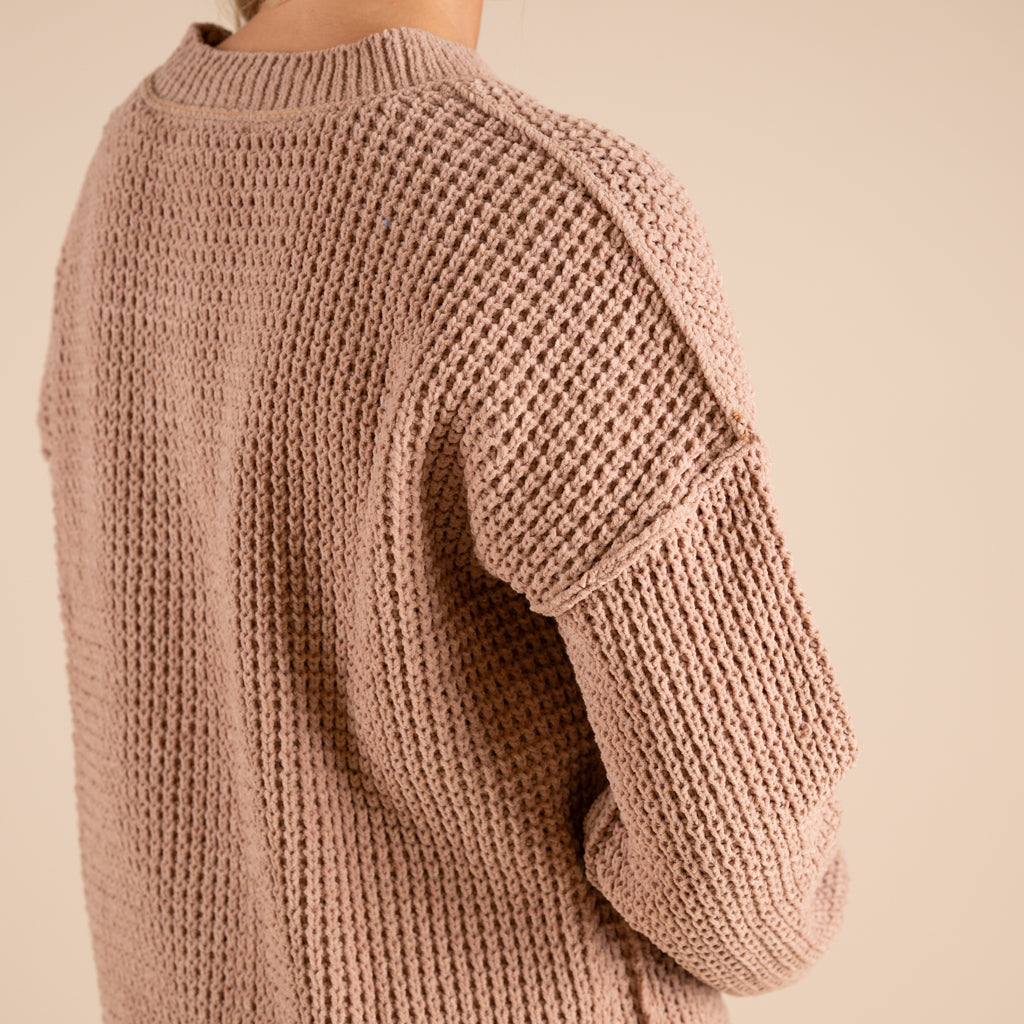 Popcorn Exposed Seam Sweater