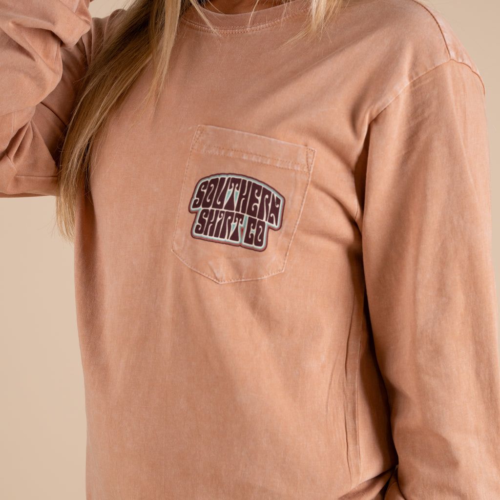 That 70s Tee Long Sleeve T-Shirt in Rust by Southern Shirt Co. in Rust Brown