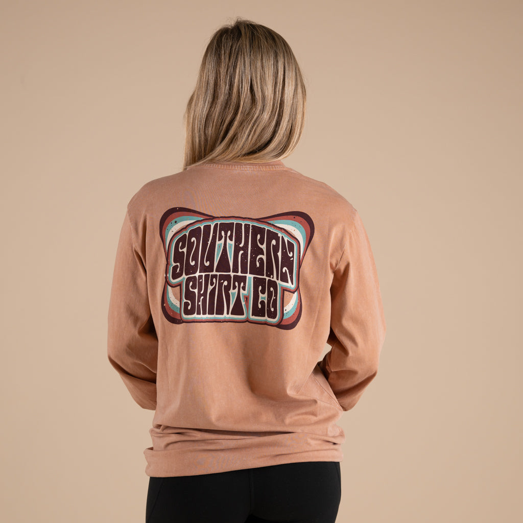 That 70s Tee Long Sleeve T-Shirt in Rust by Southern Shirt Co. in Rust Brown