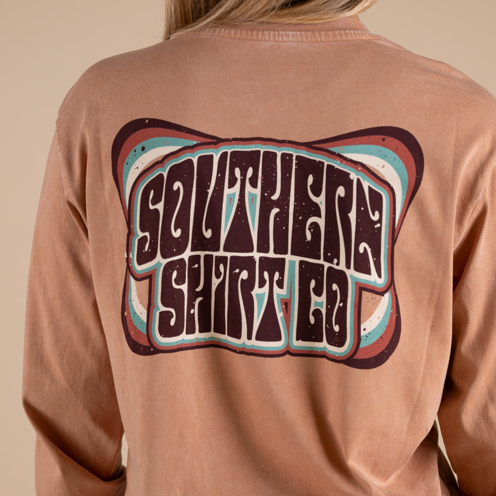 That 70s Tee Long Sleeve T-Shirt in Rust by Southern Shirt Co. in Rust Brown