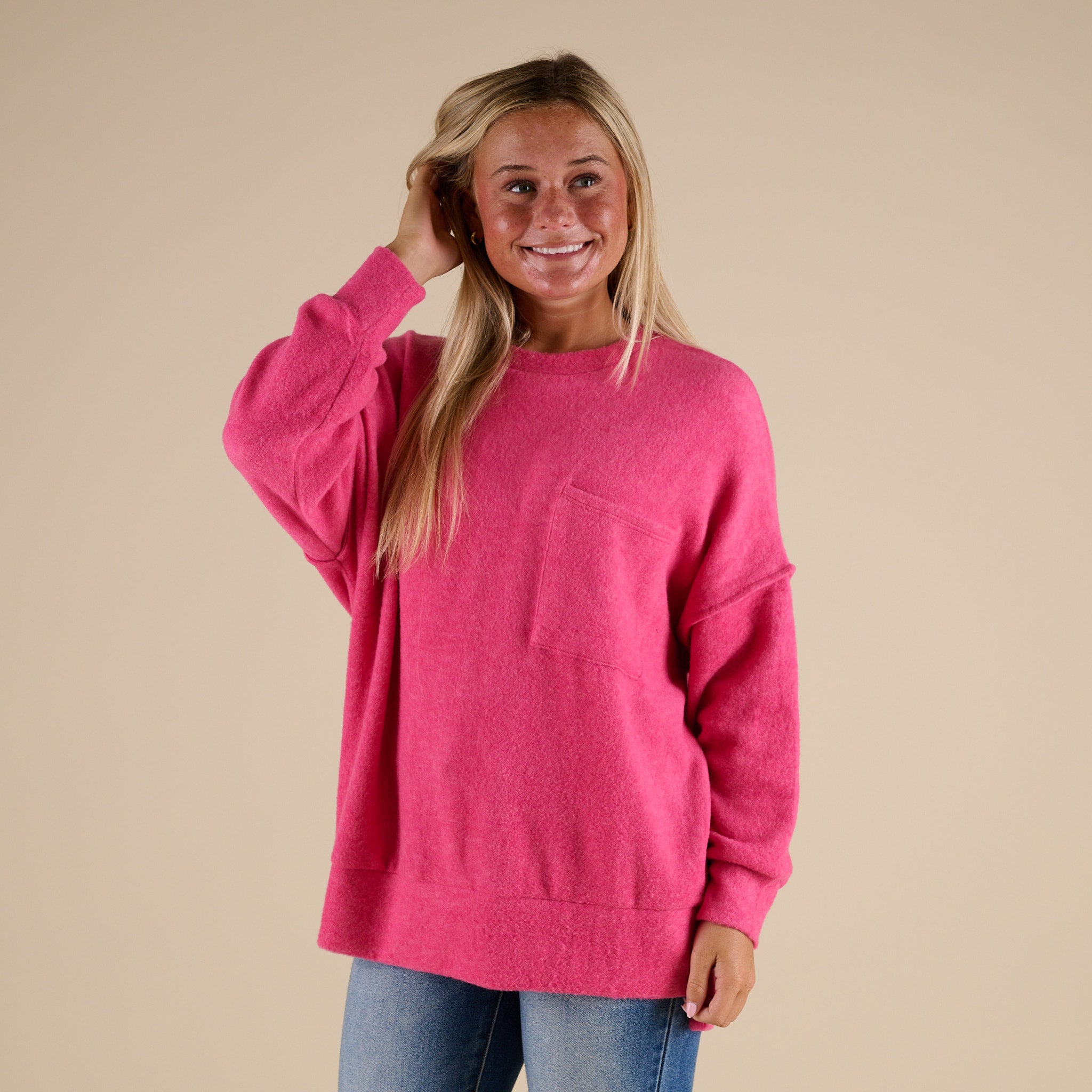Hacci Oversized One Pocket Sweater