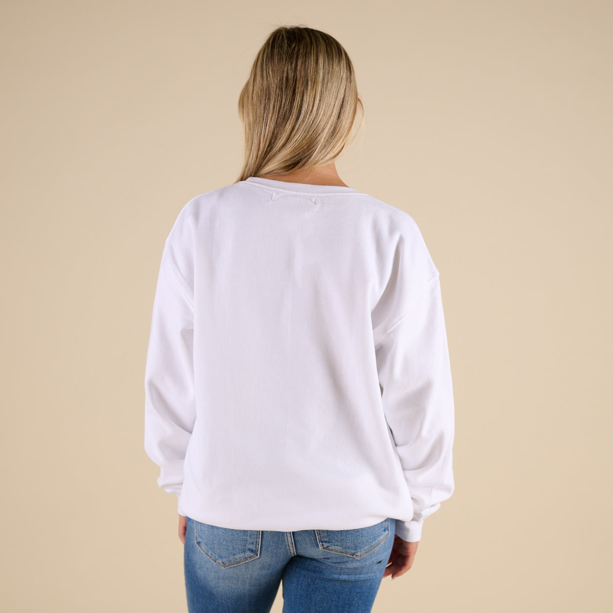 Simply Southern Camo Bow Crewneck Sweatshirt in White