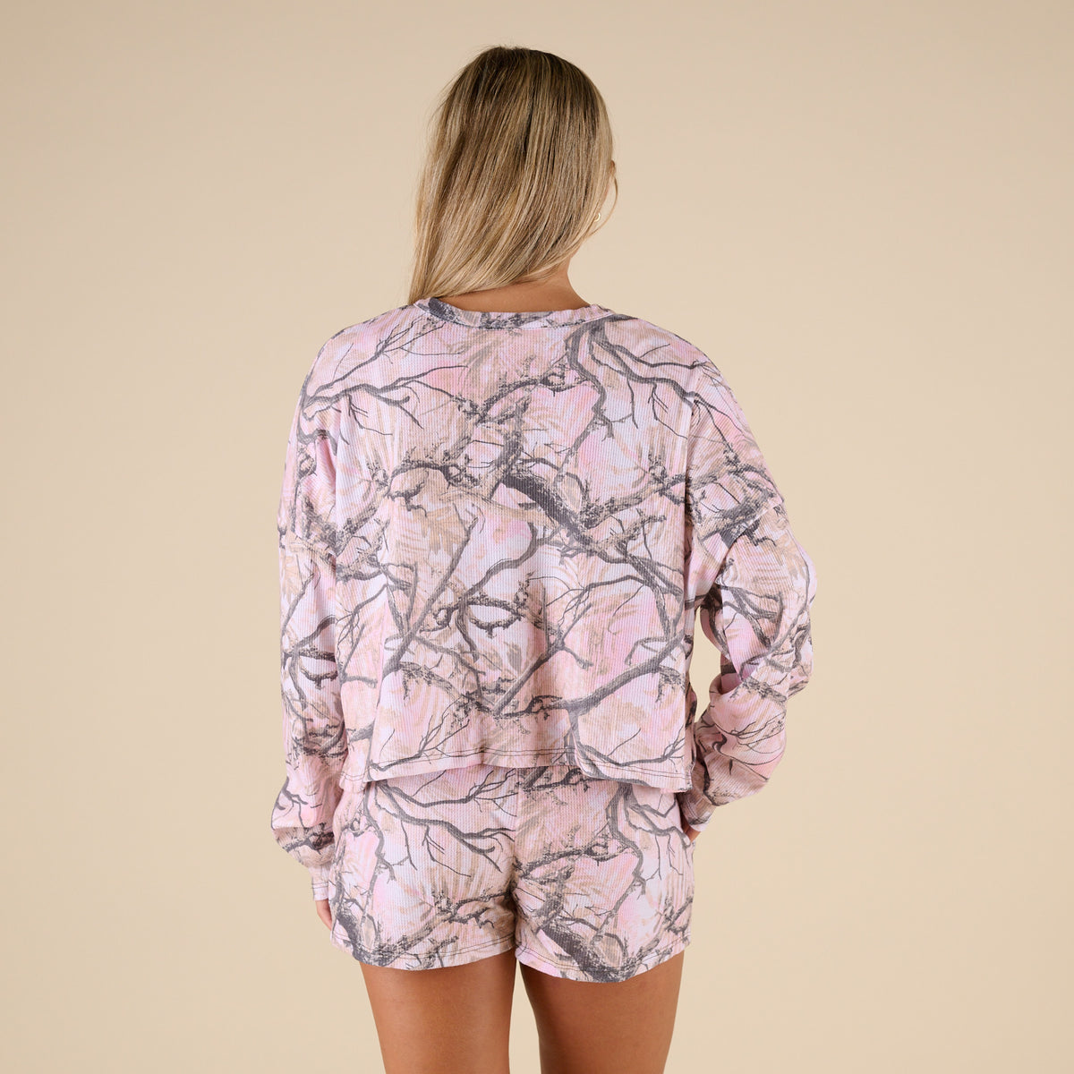 Jade by Jane Women's Woodlands Pink Camo Long Sleeve Henley