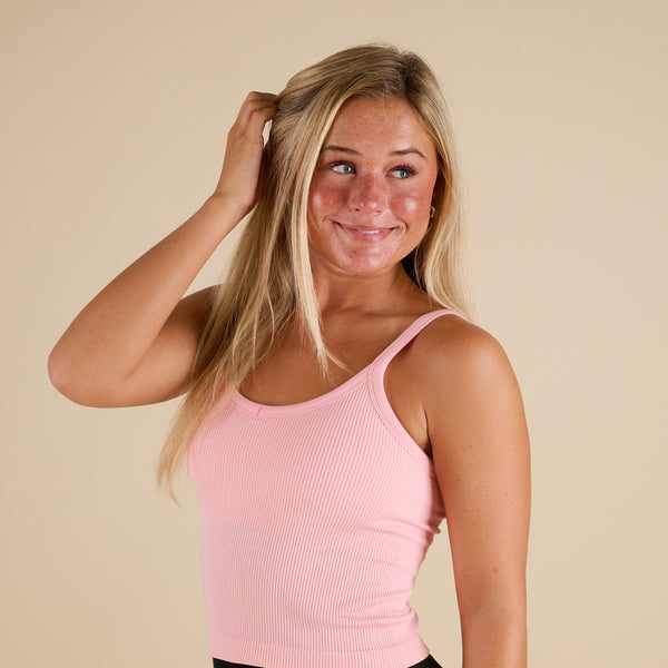  Thin Strap Padded Brami in Powder pink