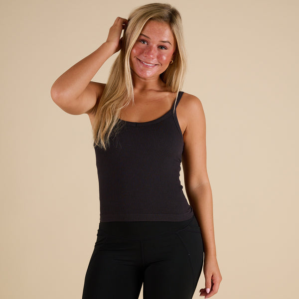  Thin Strap Padded Brami in black