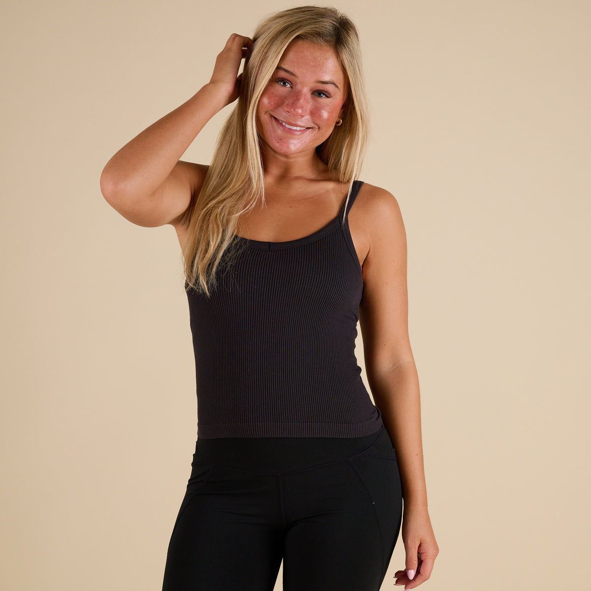 Thin Strap Padded Brami in black