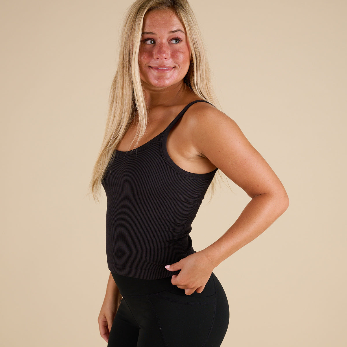 Thin Strap Padded Brami in black