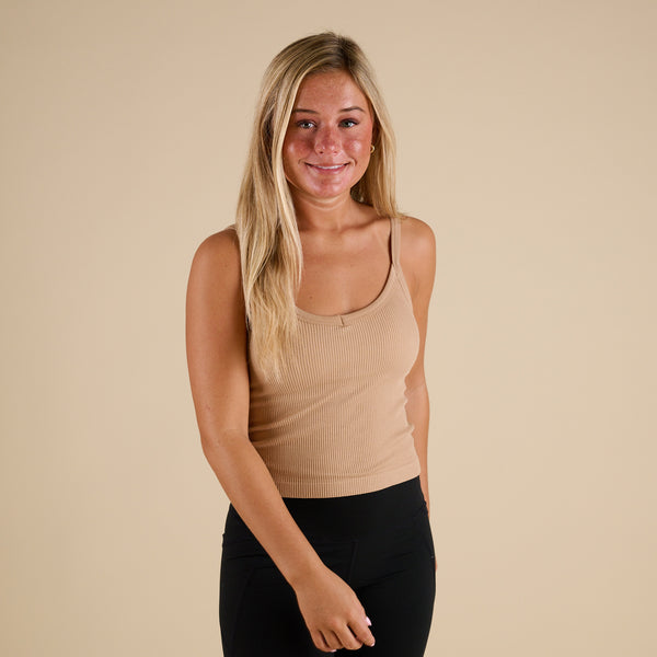  Thin Strap Padded Brami in sesame