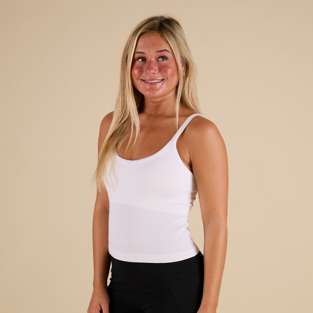 Thin Strap Padded Brami in white