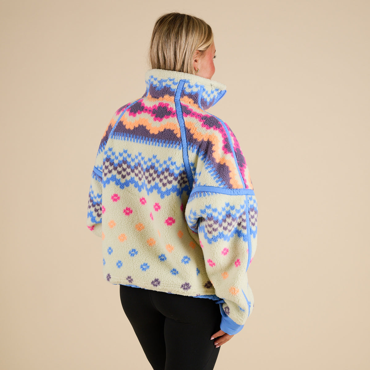 FP Movement Printed Mountain High Half Zip Pullover in Isle Spring