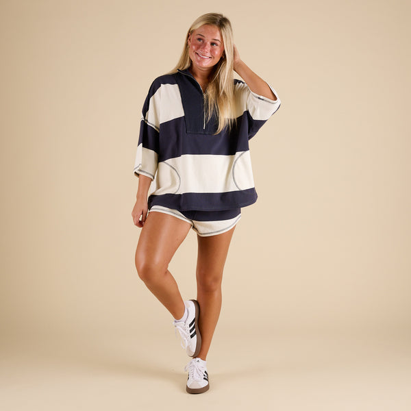 FP Movement Retro Rugby Set in Navy and White
