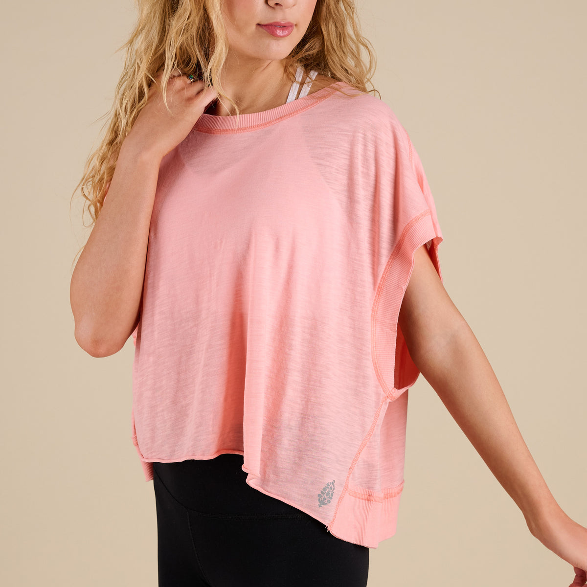 FP Movement My Time Tee in Fruit Punch shown in studio on model