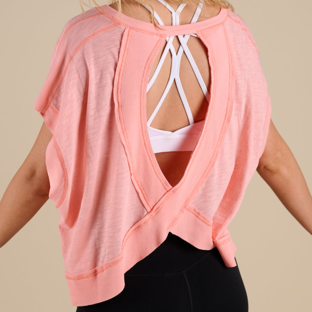 FP Movement My Time Tee in Fruit Punch shown in studio on model