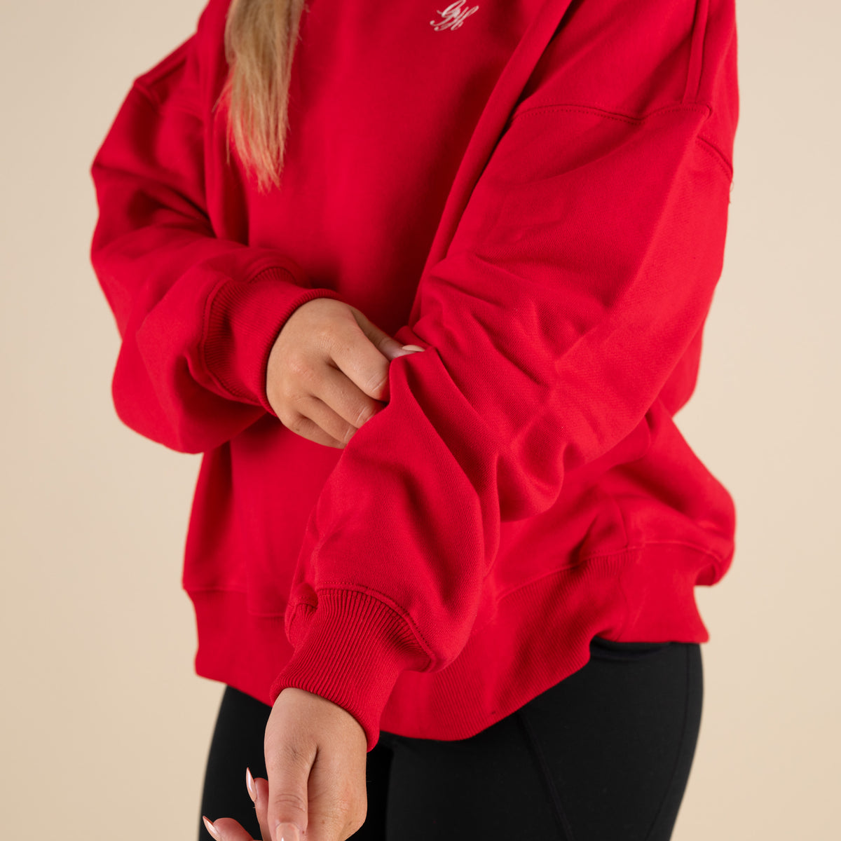 Gold Hinge Arch Mockneck in Ruby