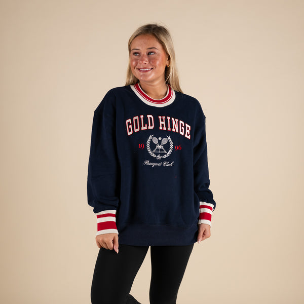 Gold Hinge Heritage Crewneck in Navy