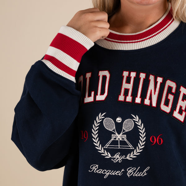 Gold Hinge Heritage Crewneck in Navy