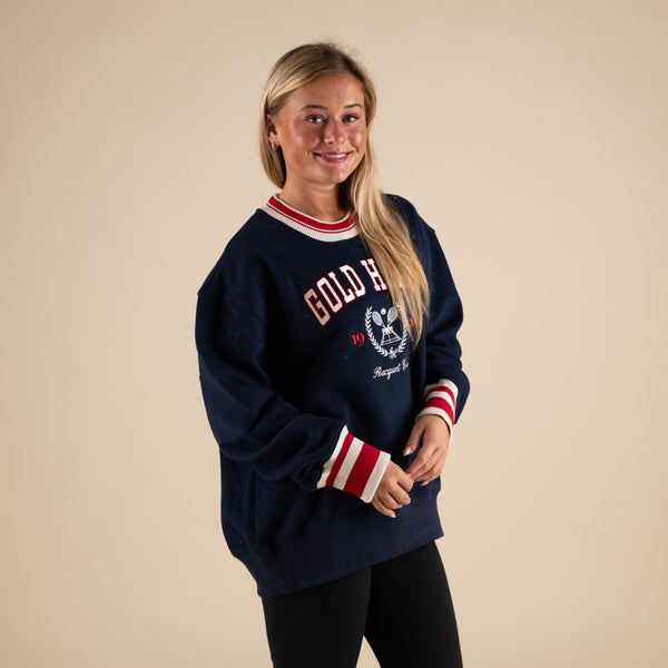 Gold Hinge Heritage Crewneck in Navy