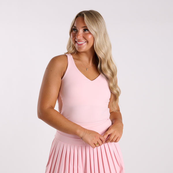 Open Sweetheart Tank in Almond Blossom