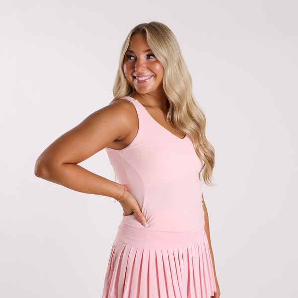 Open Sweetheart Tank in Almond Blossom