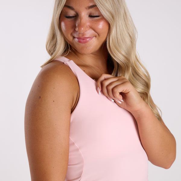 Open Sweetheart Tank in Almond Blossom