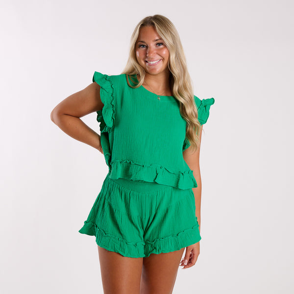 Sleeveless Ruffle Set