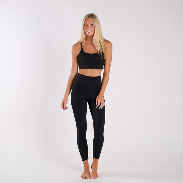 Local Girl Adjustable Strap Sports Bra in Black