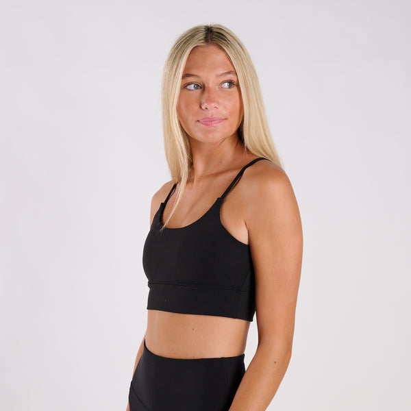 Local Girl Adjustable Strap Sports Bra in Black