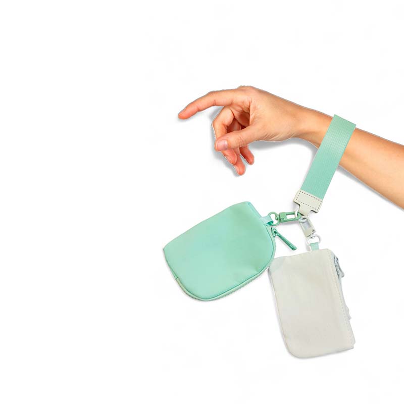 Queen's Designs Duel Wristlet Keychain White and Mint