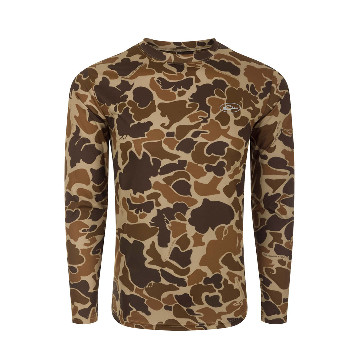 Drake Waterfowl Youth Performance Long Sleeve T-Shirt in Old School Camo