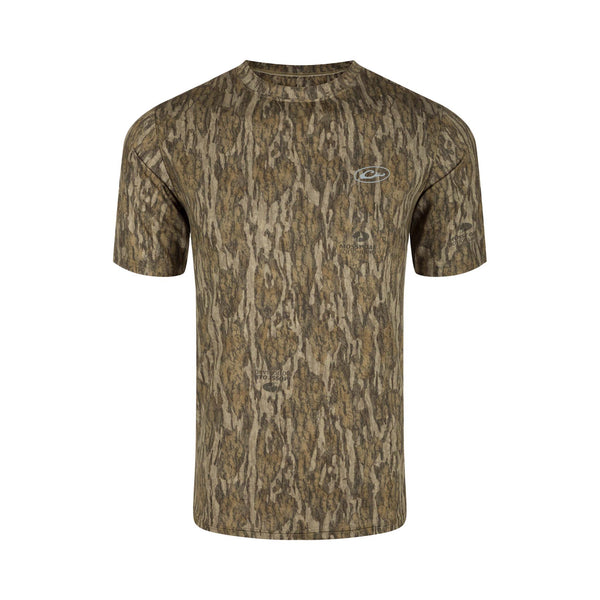 Drake Waterfowl Youth Performance Short Sleeve T-Shirt in Bottomland Camo