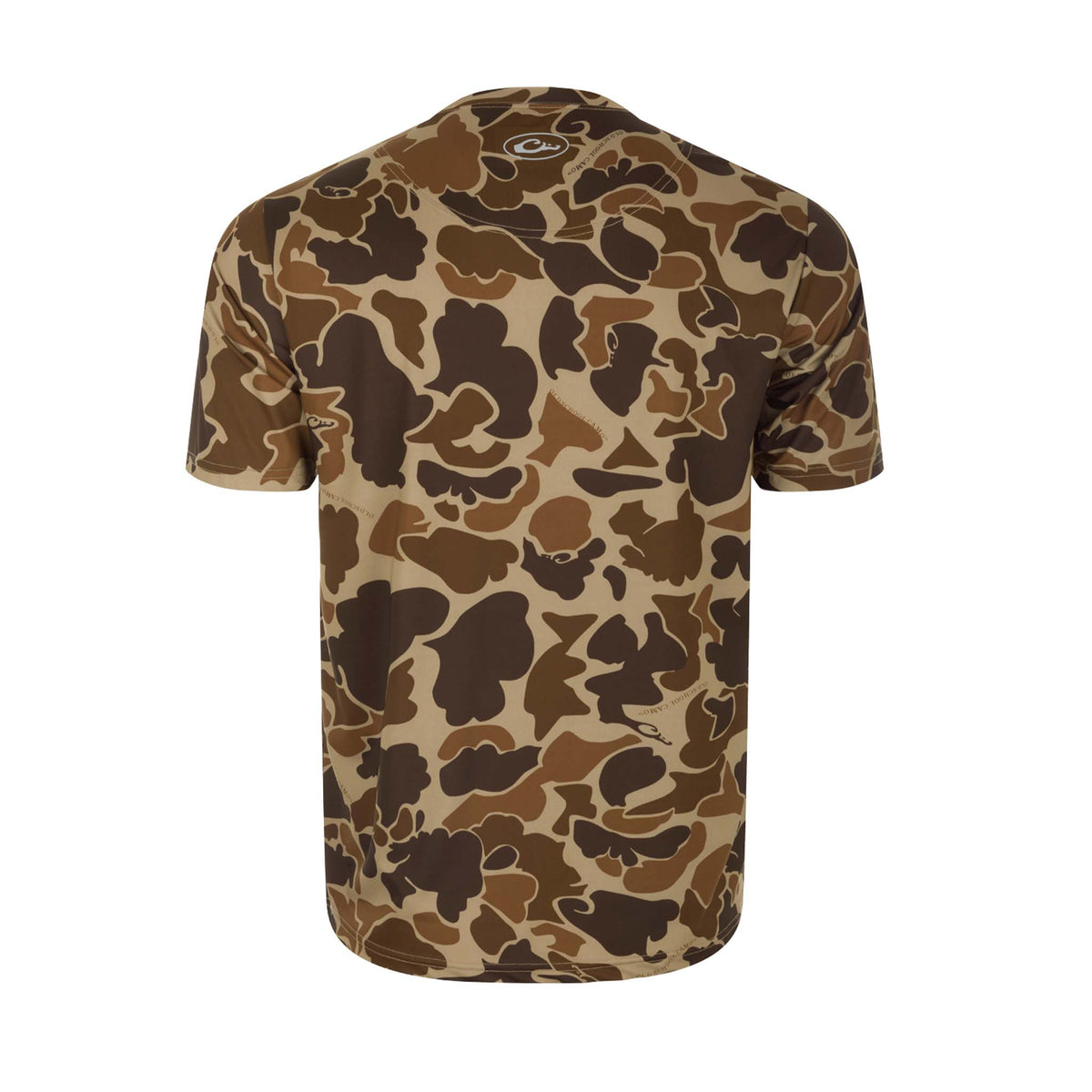 drake waterfowl Youth Performance Short Sleeve T-Shirt in Old School Camo