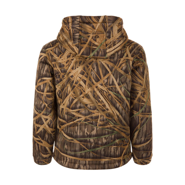 Drake Waterfowl Youth Silencer Hoodie in Original Shadowgrass Camo