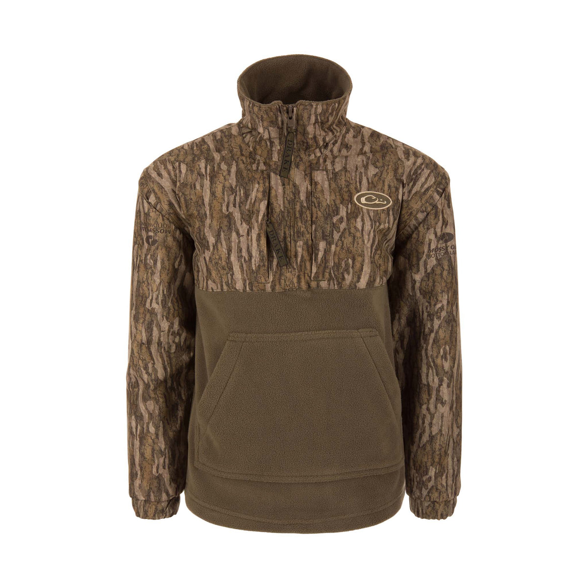 Drake Youth Eqwader 1/4 Zip Jacket in Bottomland Camo