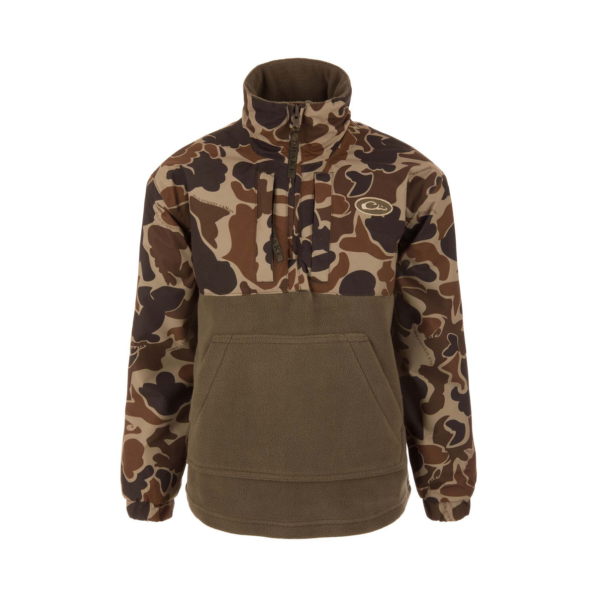Drake Waterfowl Youth Eqwader 1/4 Zip Jacket in Old School Camo