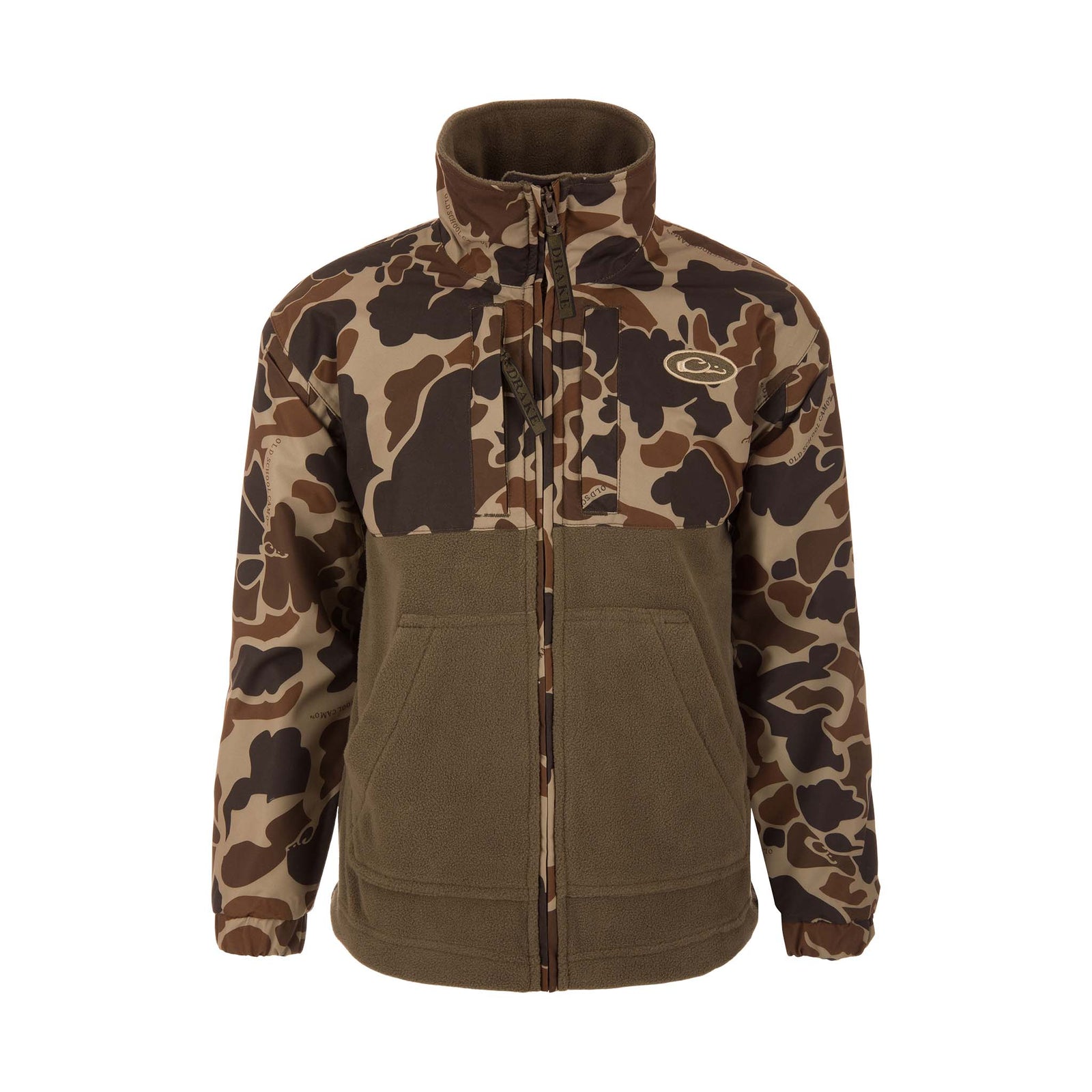Drake Waterfowl Youth Eqwader Full Zip Jacket in Old School Camo