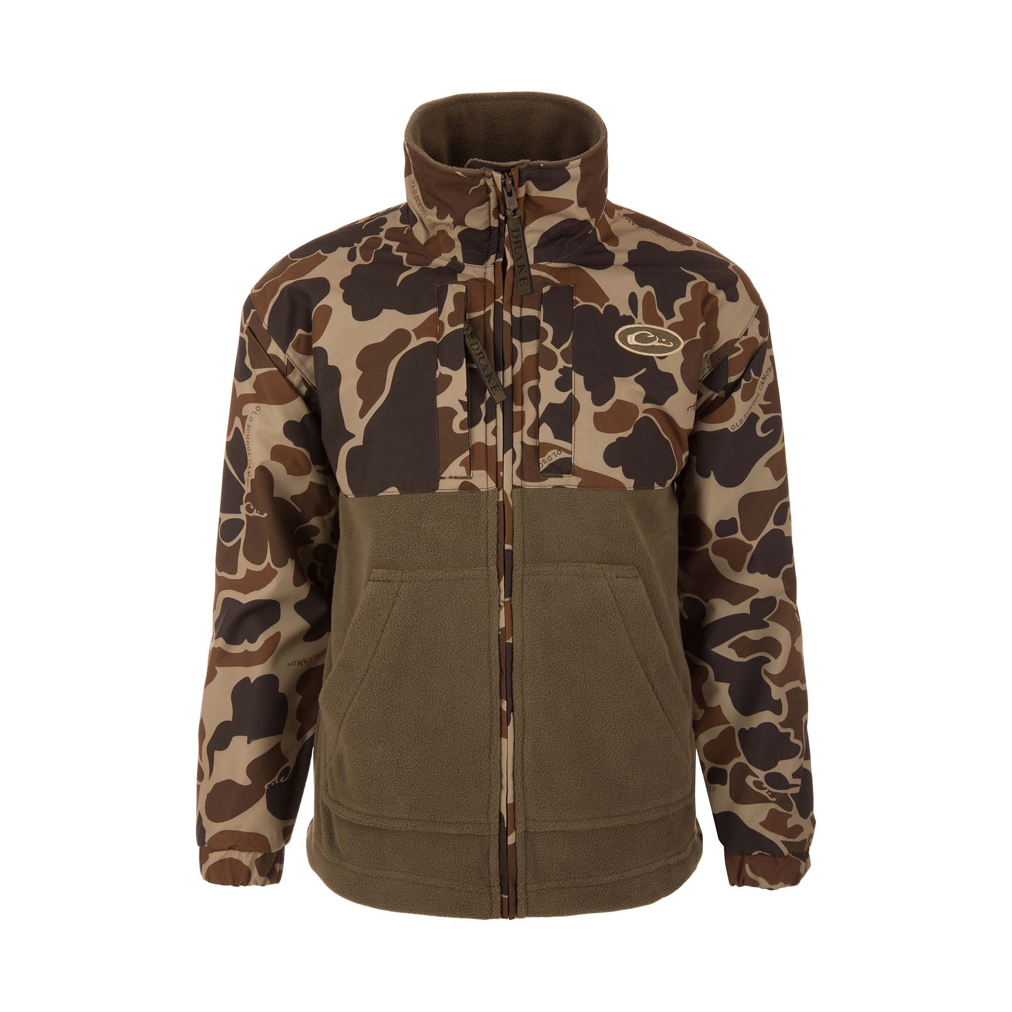 Drake Waterfowl Youth Eqwader Full Zip Jacket in Old School Camo