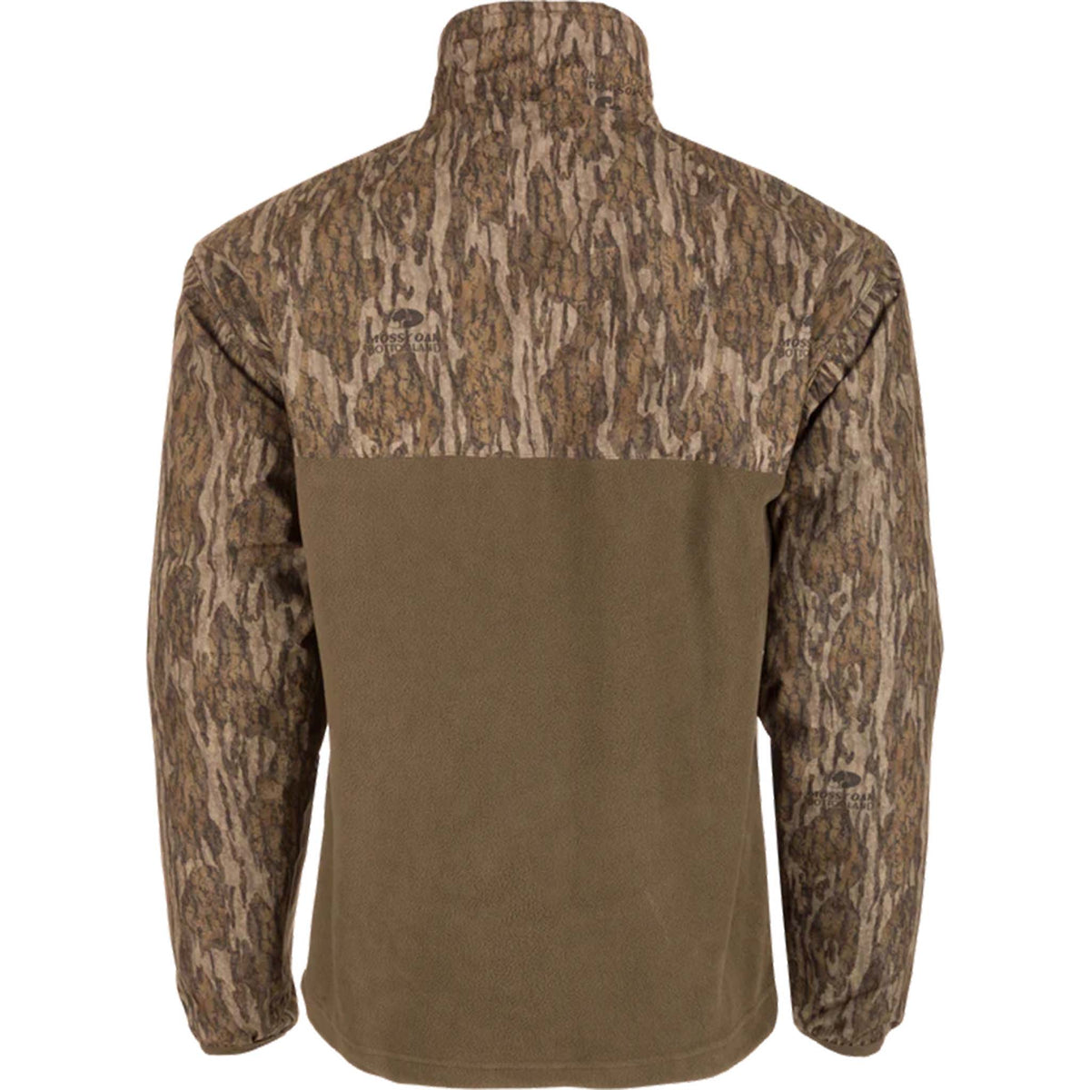 Camouflage jacket with a brown back on a white background