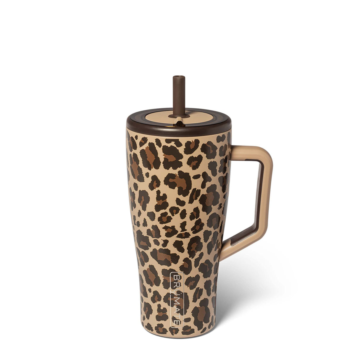 Brumate 30oz Era Handled Tumbler in Leopard Latte