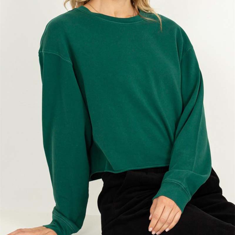 Long Sleeve Garment Wash Drop Shoulder Tee