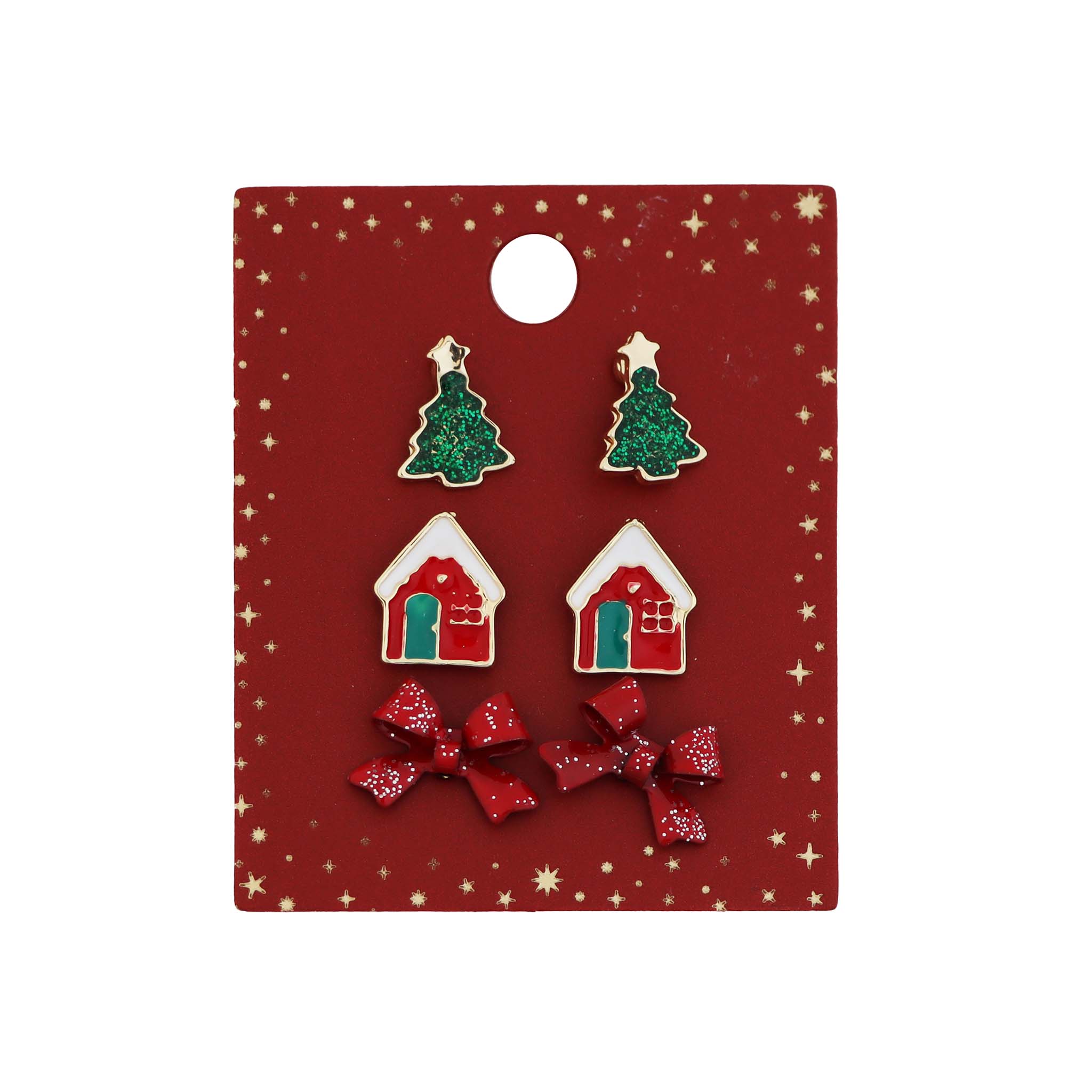 Christmas Tree 3 Piece Earring Set