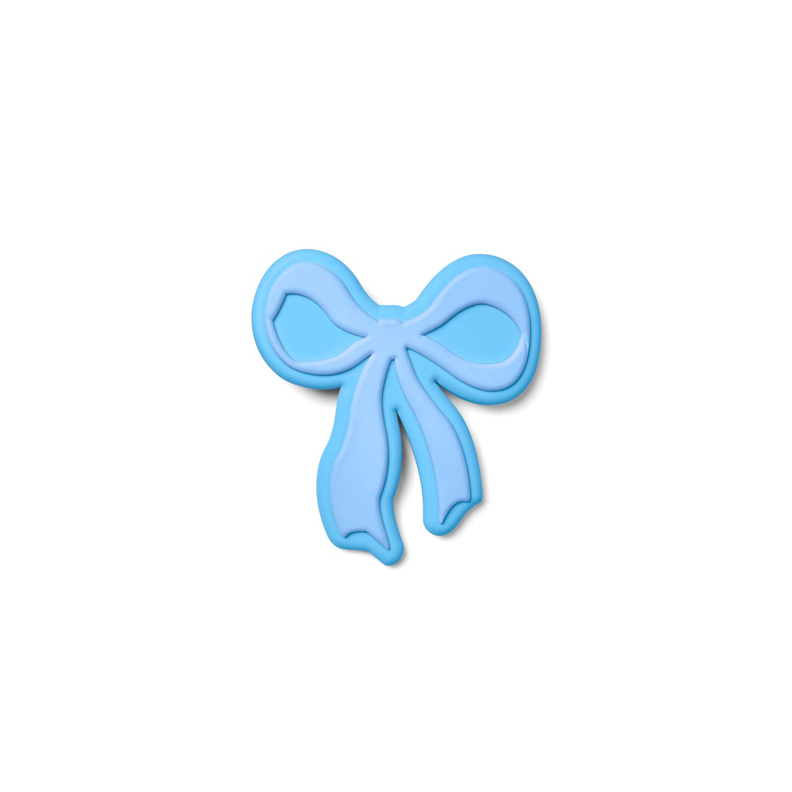 Bogg Bag Bogg Bit blue bow charm accessory with layered two-tone design.
