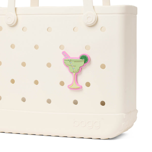 Bogg Bag Bogg Bits in Margarita shown attached to a beige Bogg Bag displayed on a white background.