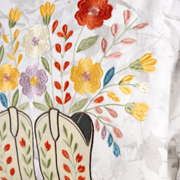 Floral Cowboy Boots Crewneck Sweatshirt
