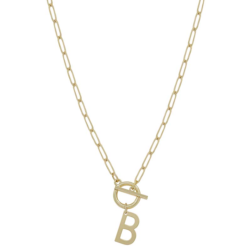 Chain Link Initial Letter Necklace