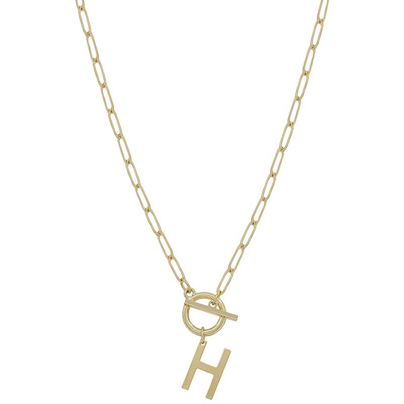 Chain Link Initial Letter Necklace