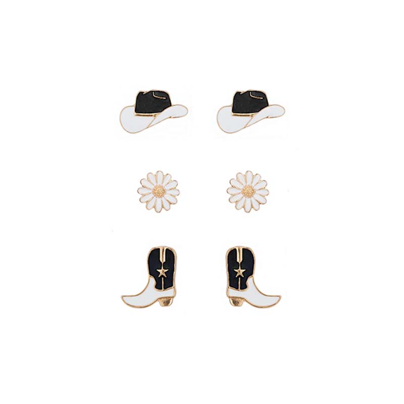 Western Hat and Boots Earrings Set