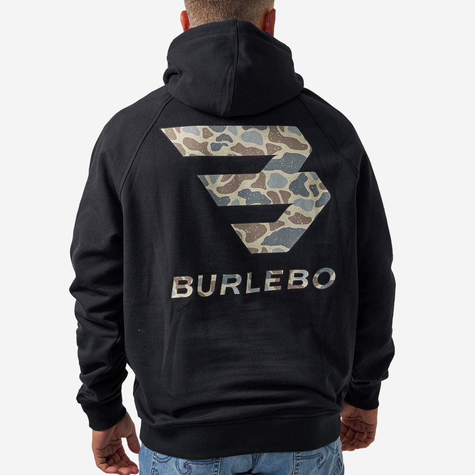 Deer Camo Signature Logo Hoodie in Black