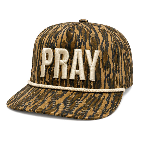 Pray Puff Embroidery Rope Hat in Bottomland Camo