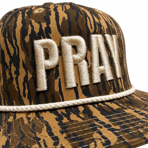 Pray Puff Embroidery Rope Hat in Bottomland Camo