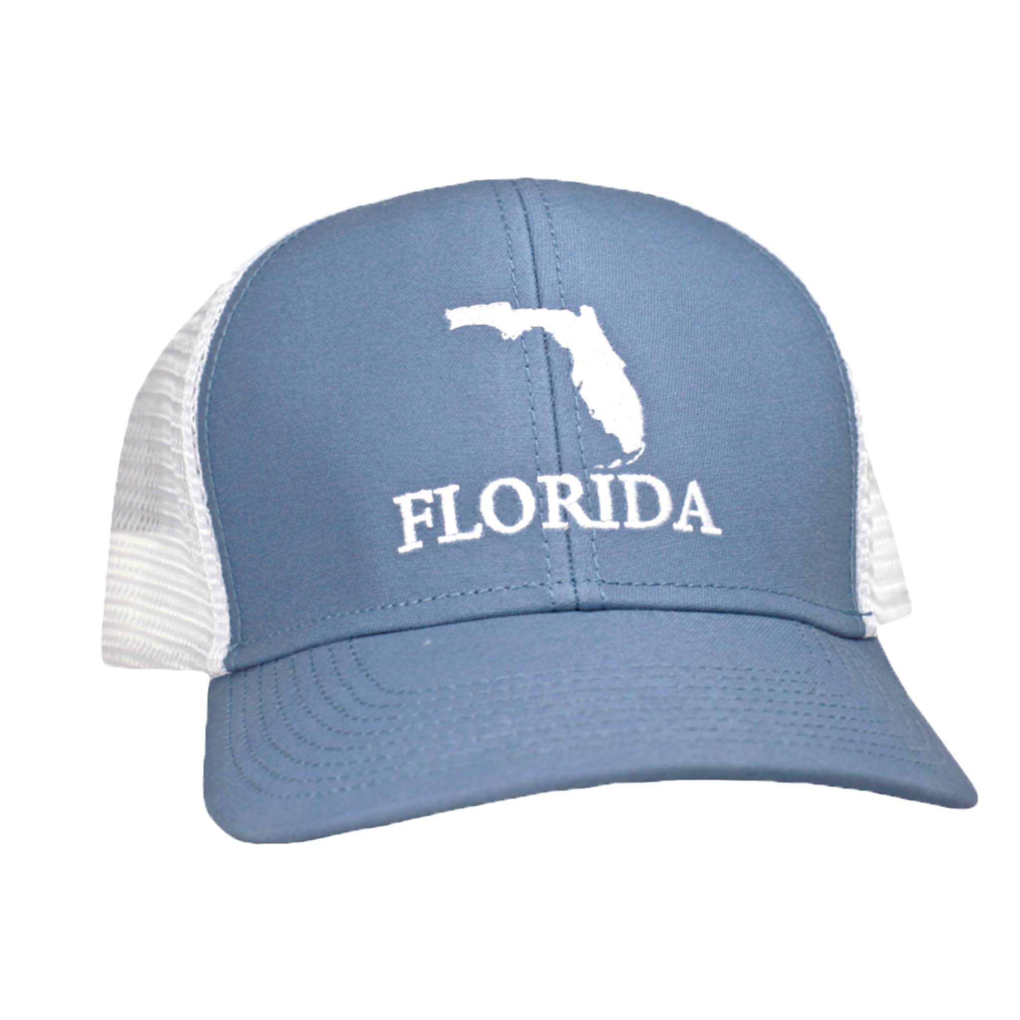 Florida Mesh Back Trucker Hat in Lake Blue